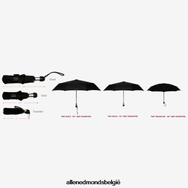 uniseks Allen Edmonds duet paraplu van davek zwart HDSF45385