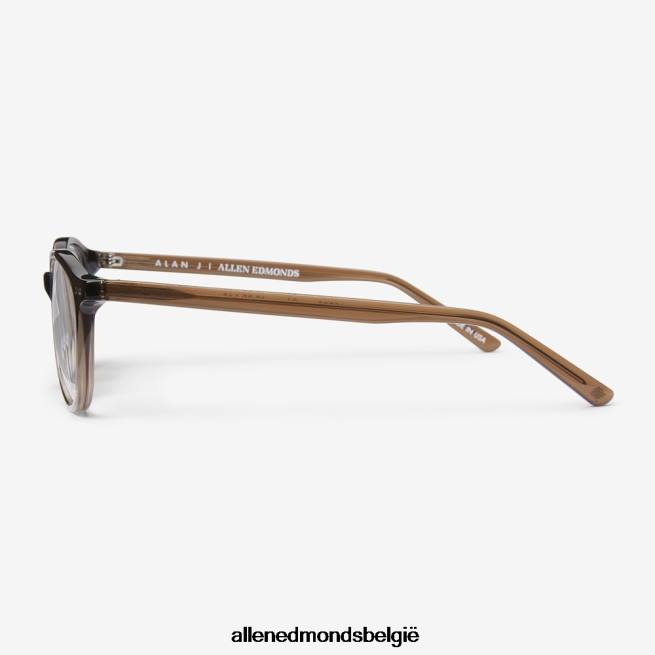 uniseks Allen Edmonds leesbril met rond montuur van alan j collection bruin/kristal vervagen HDSF45373