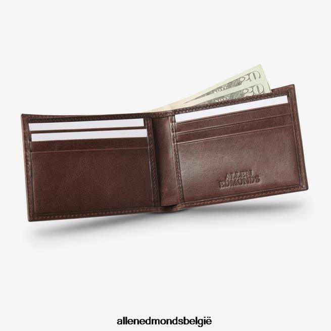 uniseks Allen Edmonds slanke tweevoudige portemonnee bruin leer HDSF45323