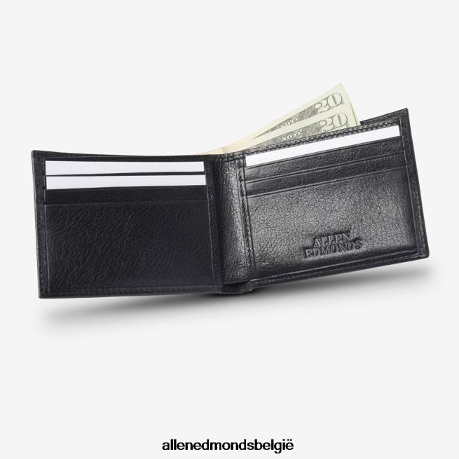 uniseks Allen Edmonds slanke tweevoudige portemonnee zwart leer HDSF45574