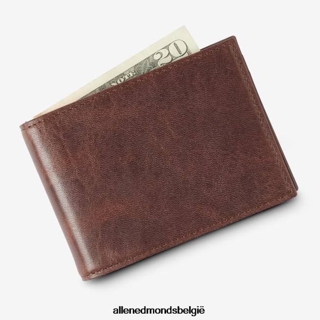 uniseks Allen Edmonds tweevoudige leren portemonnee met geldclip bruin leer HDSF45576