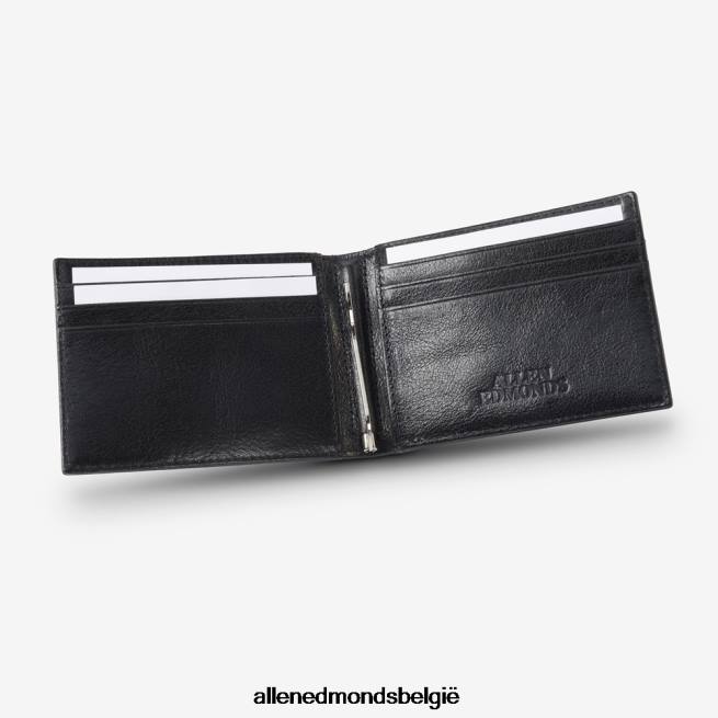 uniseks Allen Edmonds tweevoudige leren portemonnee met geldclip zwart leer HDSF45327