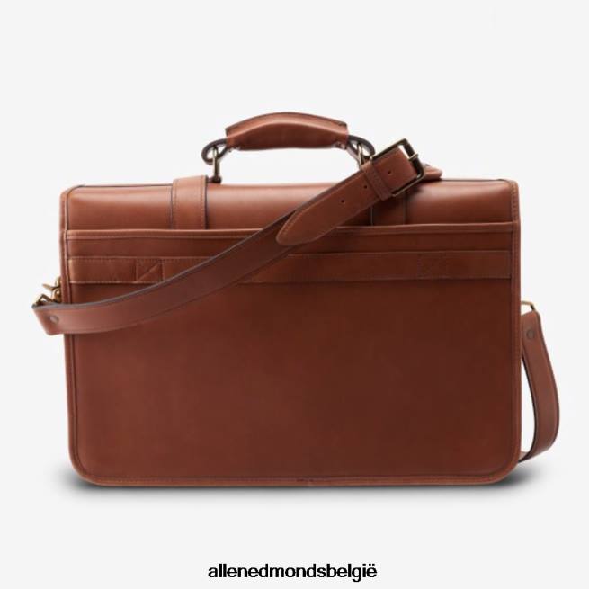 uniseks Allen Edmonds collectie tuigleer - aktetas met dubbele klep bruinen HDSF45370