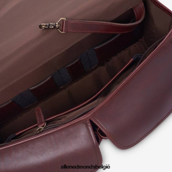 uniseks Allen Edmonds collectie tuigleer - aktetas met dubbele klep koffie bruin HDSF45589
