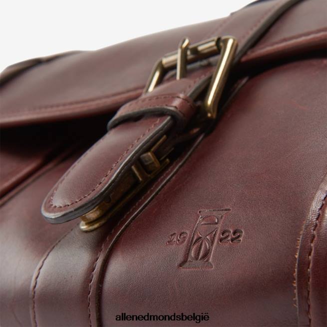 uniseks Allen Edmonds collectie tuigleer - aktetas met dubbele klep koffie bruin HDSF45589