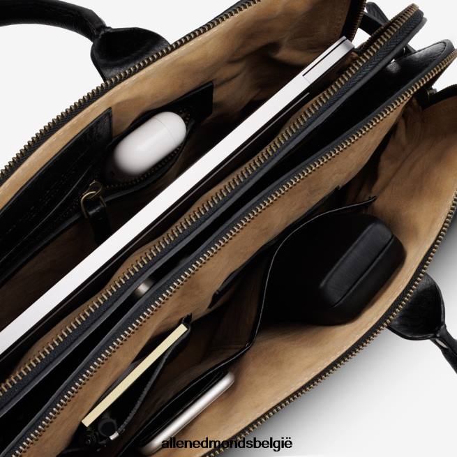 uniseks Allen Edmonds slanke lederen aktetas zwart leer HDSF45578