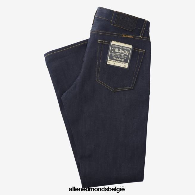 uniseks Allen Edmonds Civilaire walker slim-straight fit jeans ruw zelfkant blauw HDSF45160