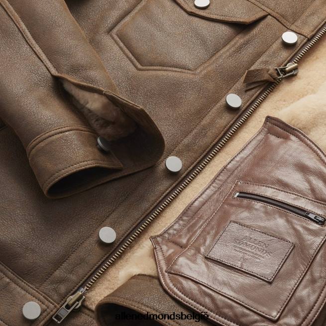 uniseks Allen Edmonds truckerjack van schapenvacht bruin HDSF45190