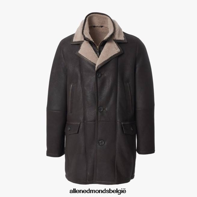 uniseks Allen Edmonds zijdezachte shearling jas kastanje bruin HDSF45166