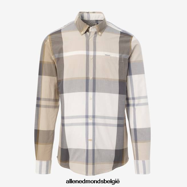 uniseks Allen Edmonds Barbour Harris getailleerd overhemd bruinen HDSF45539