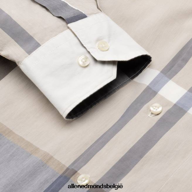 uniseks Allen Edmonds Barbour Harris getailleerd overhemd bruinen HDSF45539