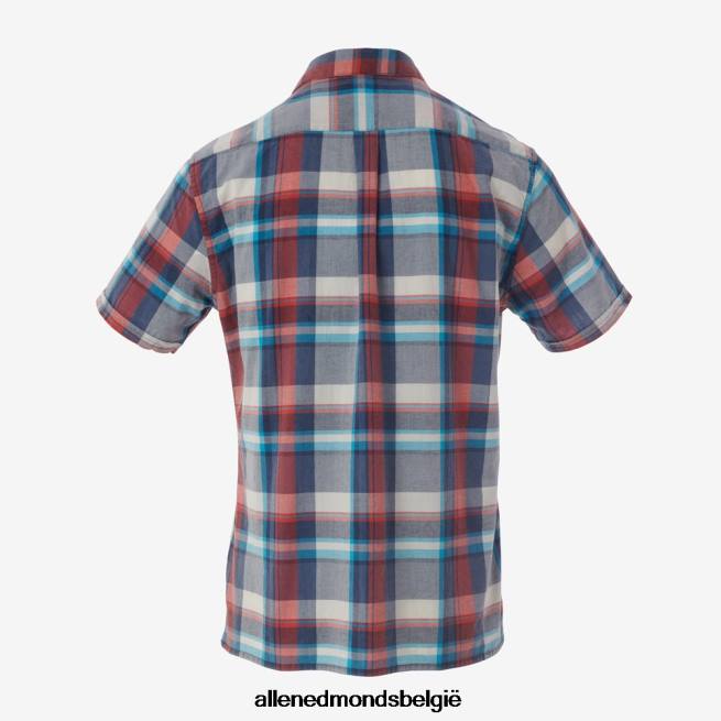 uniseks Allen Edmonds Barbour Langstone overhemd met korte mouwen blauw HDSF45218