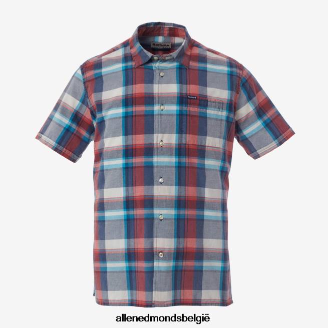 uniseks Allen Edmonds Barbour Langstone overhemd met korte mouwen blauw HDSF45218