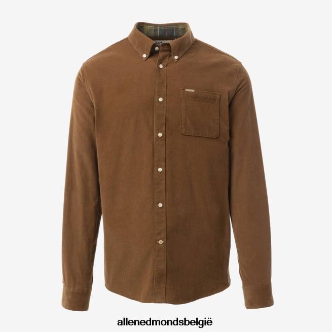 uniseks Allen Edmonds Barbour Ramsey getailleerd overhemd zand HDSF45267