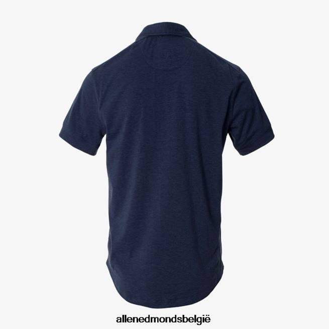 uniseks Allen Edmonds active button down overhemd met korte mouwen marine HDSF45204