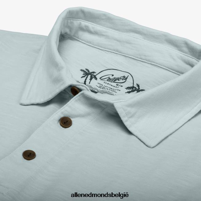 uniseks Allen Edmonds grijzers south bay slub polo lichtblauw HDSF45523