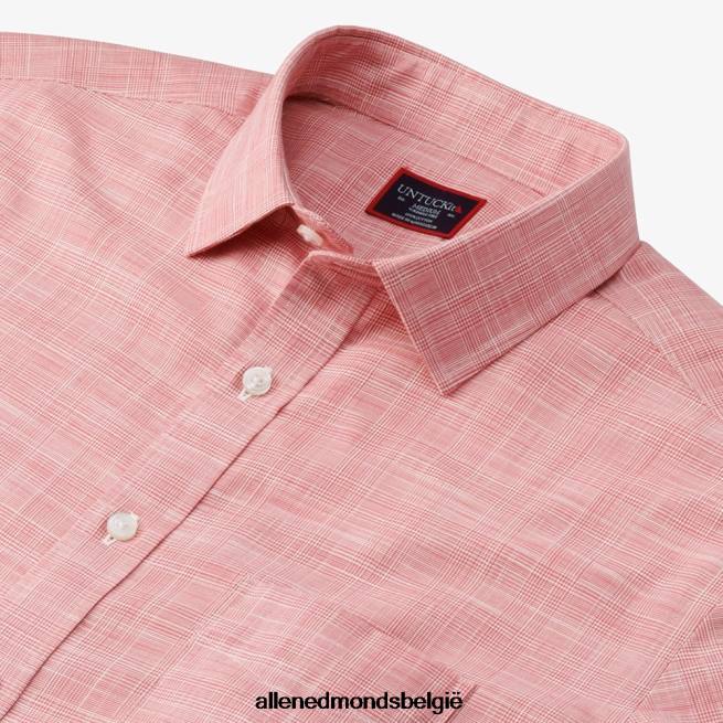 uniseks Allen Edmonds untuckit avellino shirt met lange mouwen rood HDSF45162