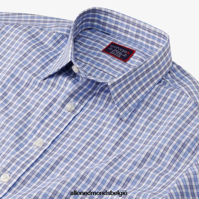 uniseks Allen Edmonds untuckit durif shirt met lange mouwen blauw HDSF45167