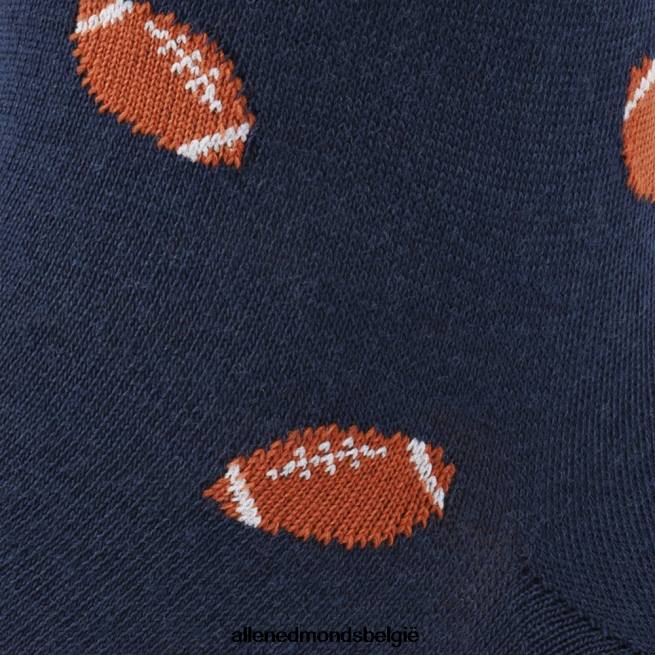 uniseks Allen Edmonds halfhoge geklede sokken met voetbalpatroon marine HDSF45183