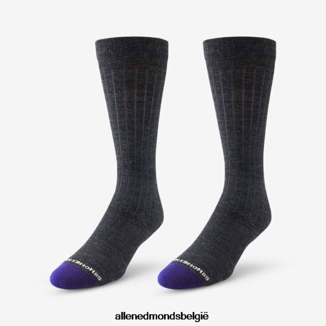 uniseks Allen Edmonds halfhoge merino coole geklede sokken houtskool grijs HDSF45196