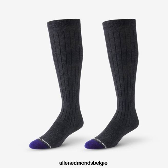 uniseks Allen Edmonds katoenen airdress-sokken tot over de kuit houtskool grijs HDSF45530