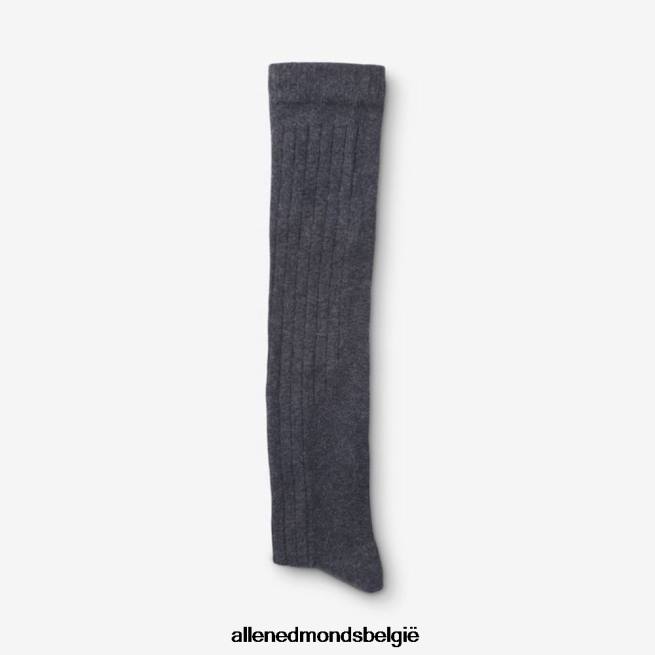 uniseks Allen Edmonds katoenen airdress-sokken tot over de kuit houtskool grijs HDSF45530