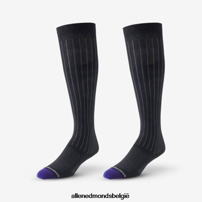 uniseks Allen Edmonds katoenen airdress-sokken tot over de kuit zwart HDSF45529