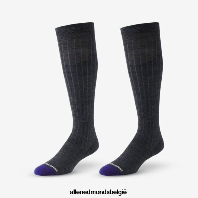 uniseks Allen Edmonds over de kuit merino cool geklede sokken houtskool grijs HDSF45179