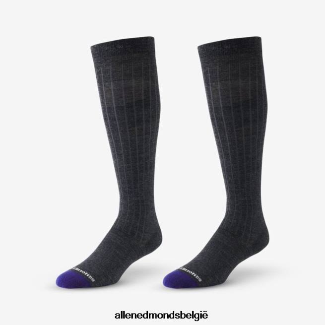 uniseks Allen Edmonds over de kuit merino cool geklede sokken houtskool grijs HDSF45179