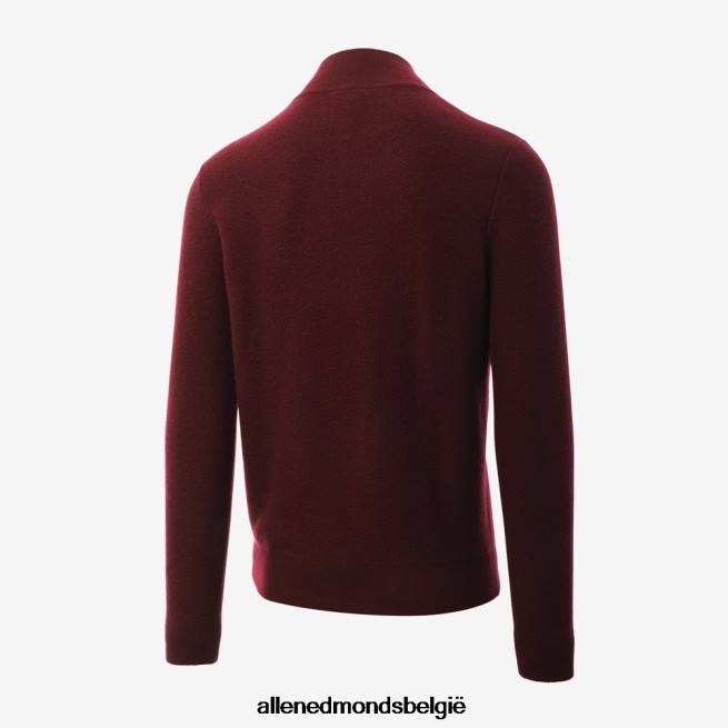 uniseks Allen Edmonds wollen kasjmier trui met kwartrits bordeaux HDSF45518