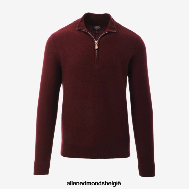 uniseks Allen Edmonds wollen kasjmier trui met kwartrits bordeaux HDSF45518