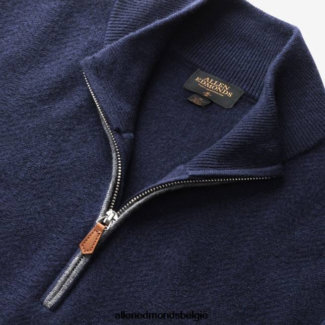 uniseks Allen Edmonds wollen kasjmier trui met kwartrits marine HDSF45191