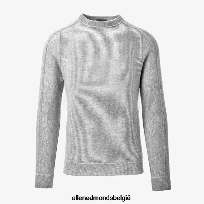 uniseks Allen Edmonds wollen kasjmier trui met ronde hals grijs HDSF45532