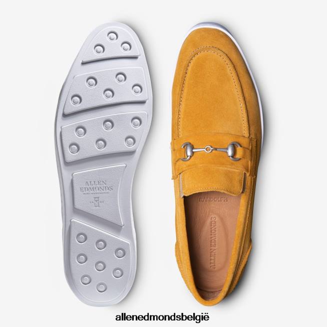 Heren Allen Edmonds randolph bit slip-on sneaker geel suède HDSF45203