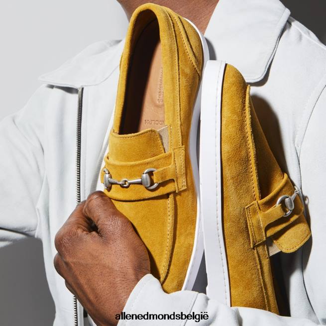 Heren Allen Edmonds randolph bit slip-on sneaker geel suède HDSF45203