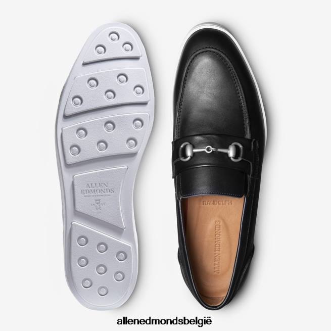Heren Allen Edmonds randolph bit slip-on sneaker zwart leer HDSF45205