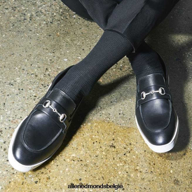 Heren Allen Edmonds randolph bit slip-on sneaker zwart leer HDSF45205