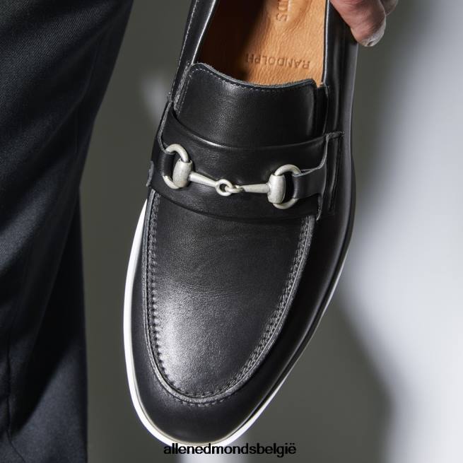 Heren Allen Edmonds randolph bit slip-on sneaker zwart leer HDSF45205