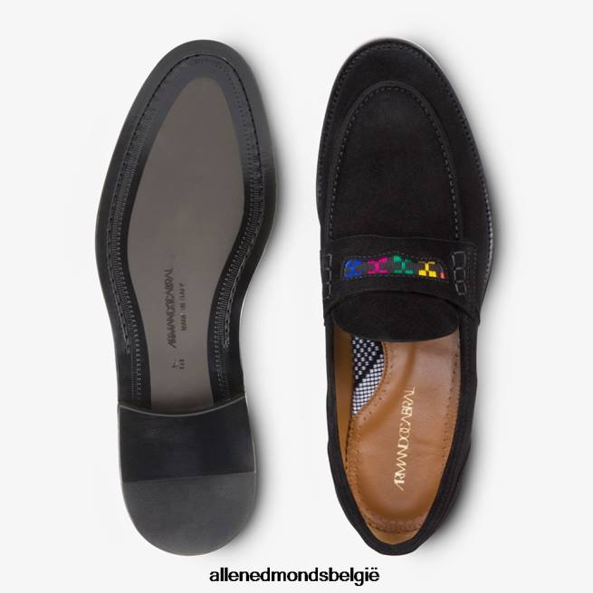Heren Allen Edmonds bolama suède loafer van Armando Cabral zwart HDSF45464