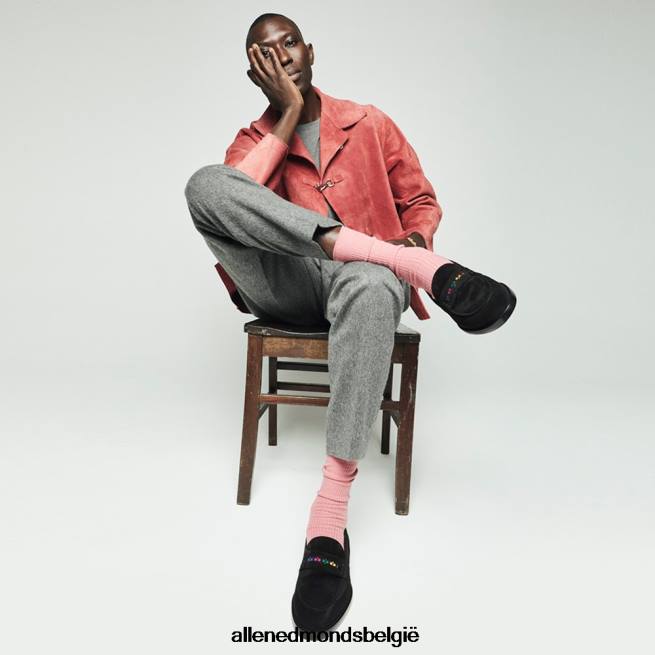 Heren Allen Edmonds bolama suède loafer van Armando Cabral zwart HDSF45464