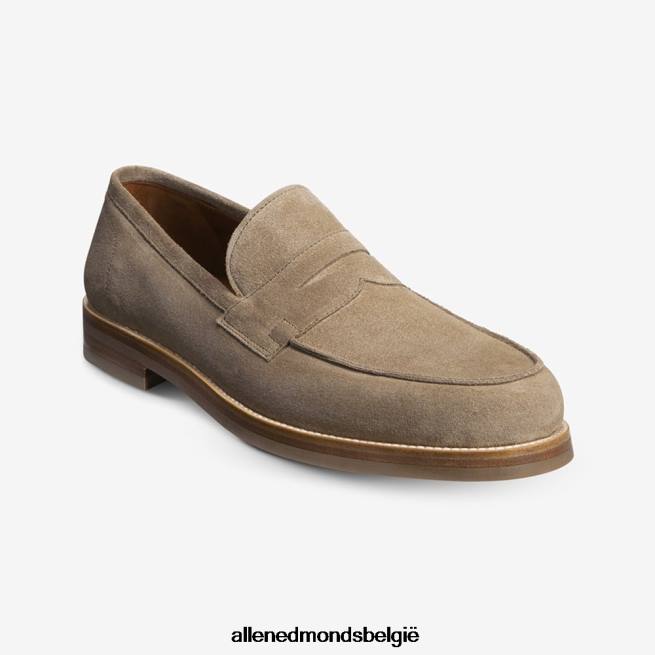 Heren Allen Edmonds newton pennyloafer taupe suède HDSF45382