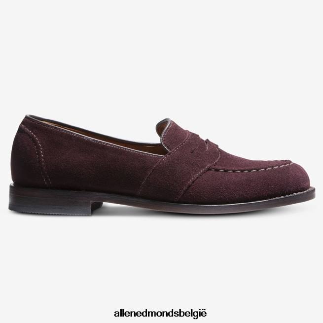 Heren Allen Edmonds randolph pennyloafer bordeaux suède HDSF4535