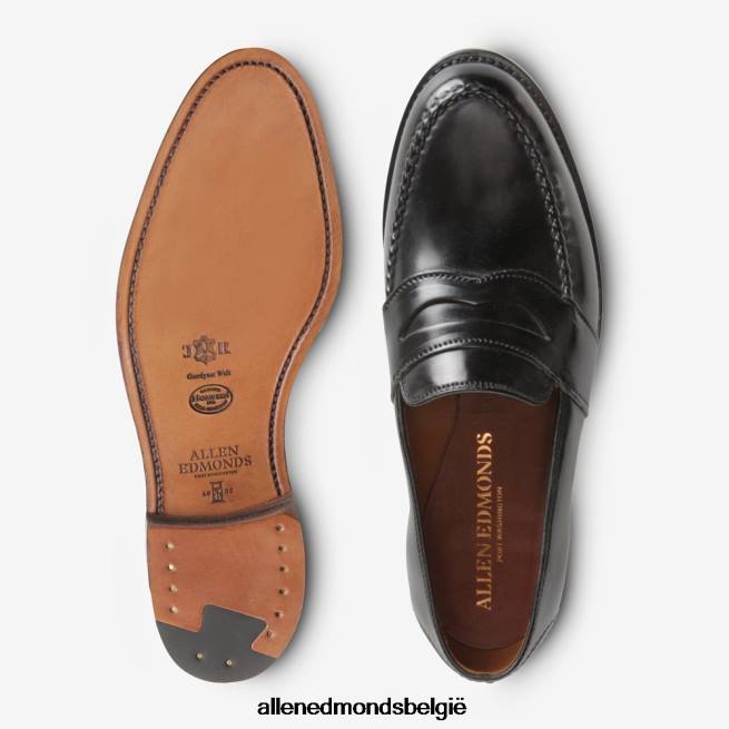 Heren Allen Edmonds randolph shell cordovan penny loafer zwarte cordovan HDSF4534