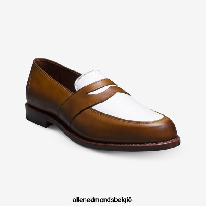 Heren Allen Edmonds randolph toeschouwer penny loafer walnoot/wit leer HDSF456