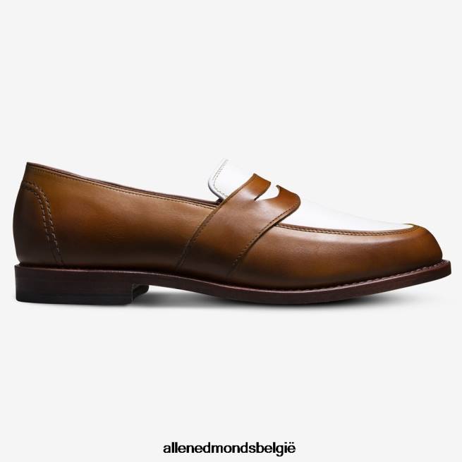 Heren Allen Edmonds randolph toeschouwer penny loafer walnoot/wit leer HDSF456