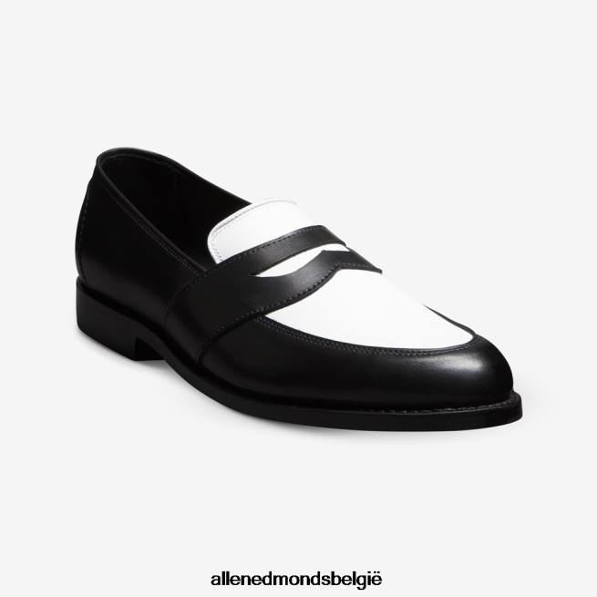 Heren Allen Edmonds randolph toeschouwer penny loafer zwart/wit leer HDSF45170