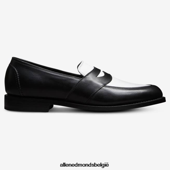 Heren Allen Edmonds randolph toeschouwer penny loafer zwart/wit leer HDSF45170