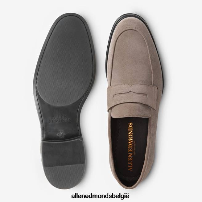 Heren Allen Edmonds salerno suède penny loafer grijs HDSF4599
