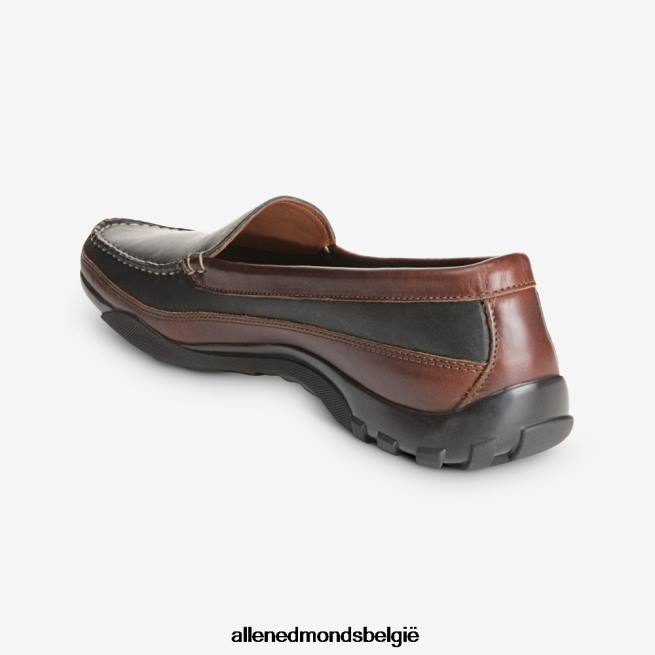 Heren Allen Edmonds Boulder Venetiaanse rijdende mocassin zwart met bruine bies HDSF4568
