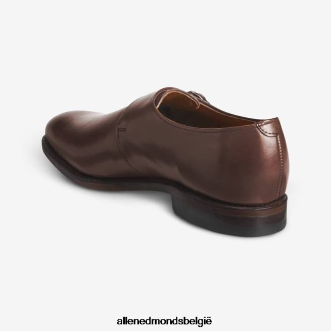 Heren Allen Edmonds Plymouth geklede schoen met enkele monniksband koffie bruin HDSF45120